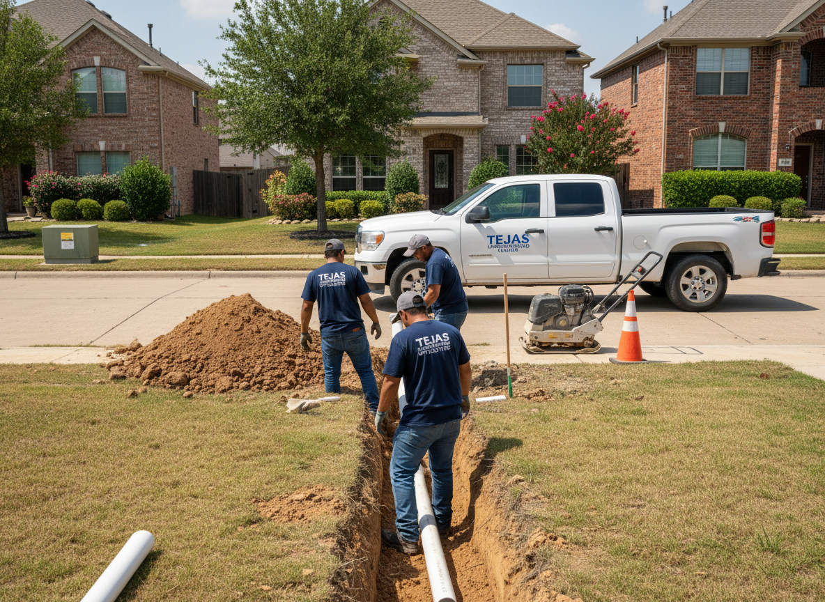 Residential water line installation in the Dallas–Fort Worth area