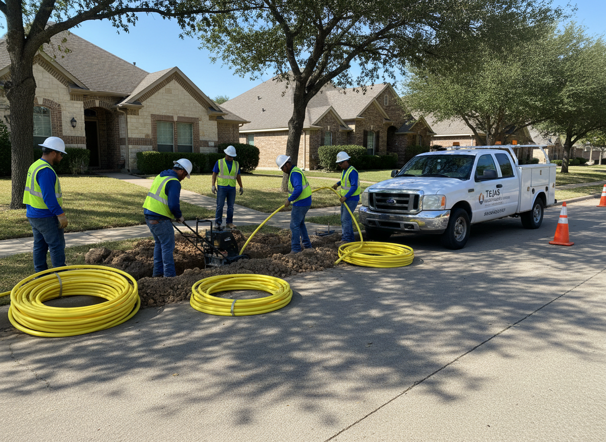 Gas line installation project in the Dallas–Fort Worth metroplex