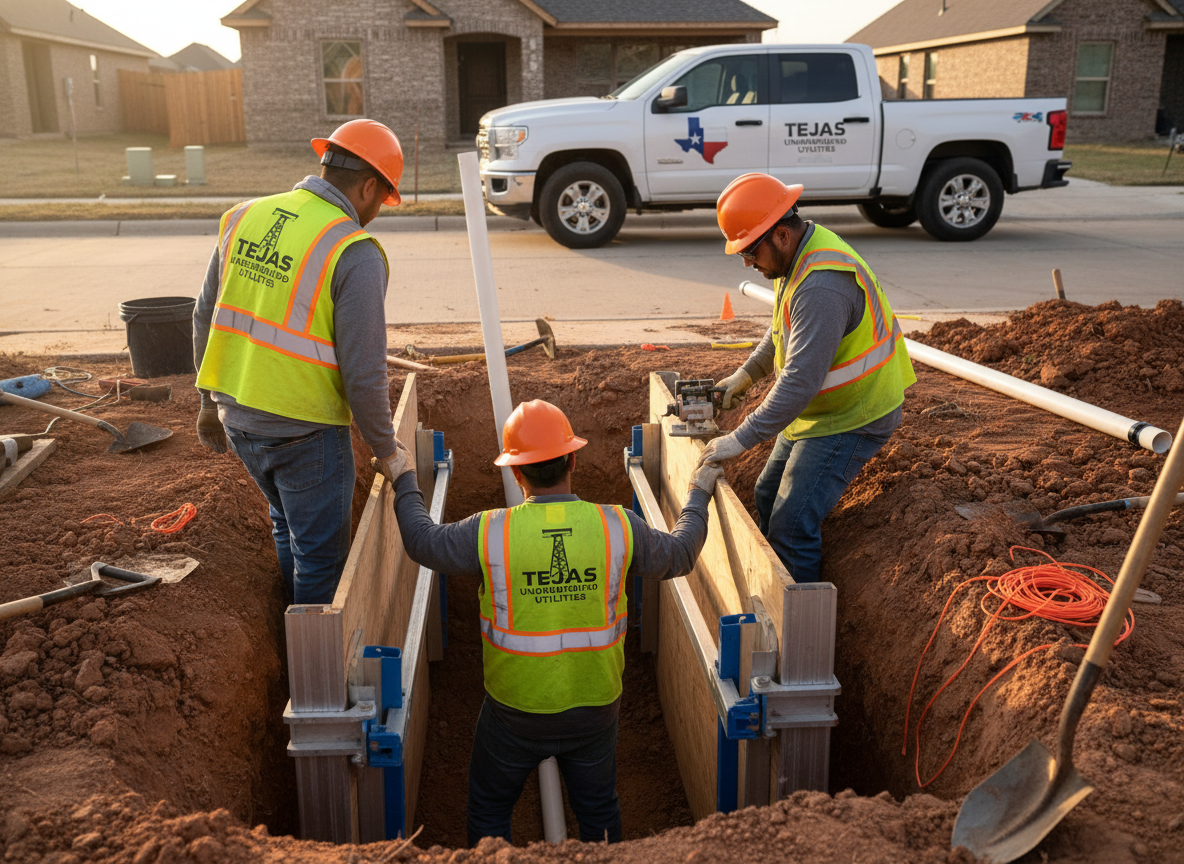 Residential water line installation in the Dallas–Fort Worth area