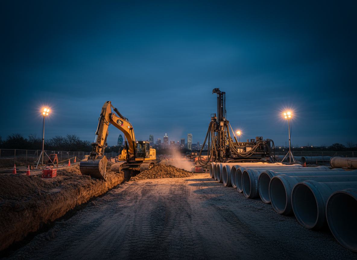 Underground gas line installation